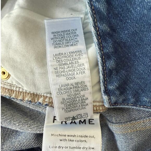 FRAME Le High size 28 Straight Fold Over Waist Jeans - Picture 12 of 13